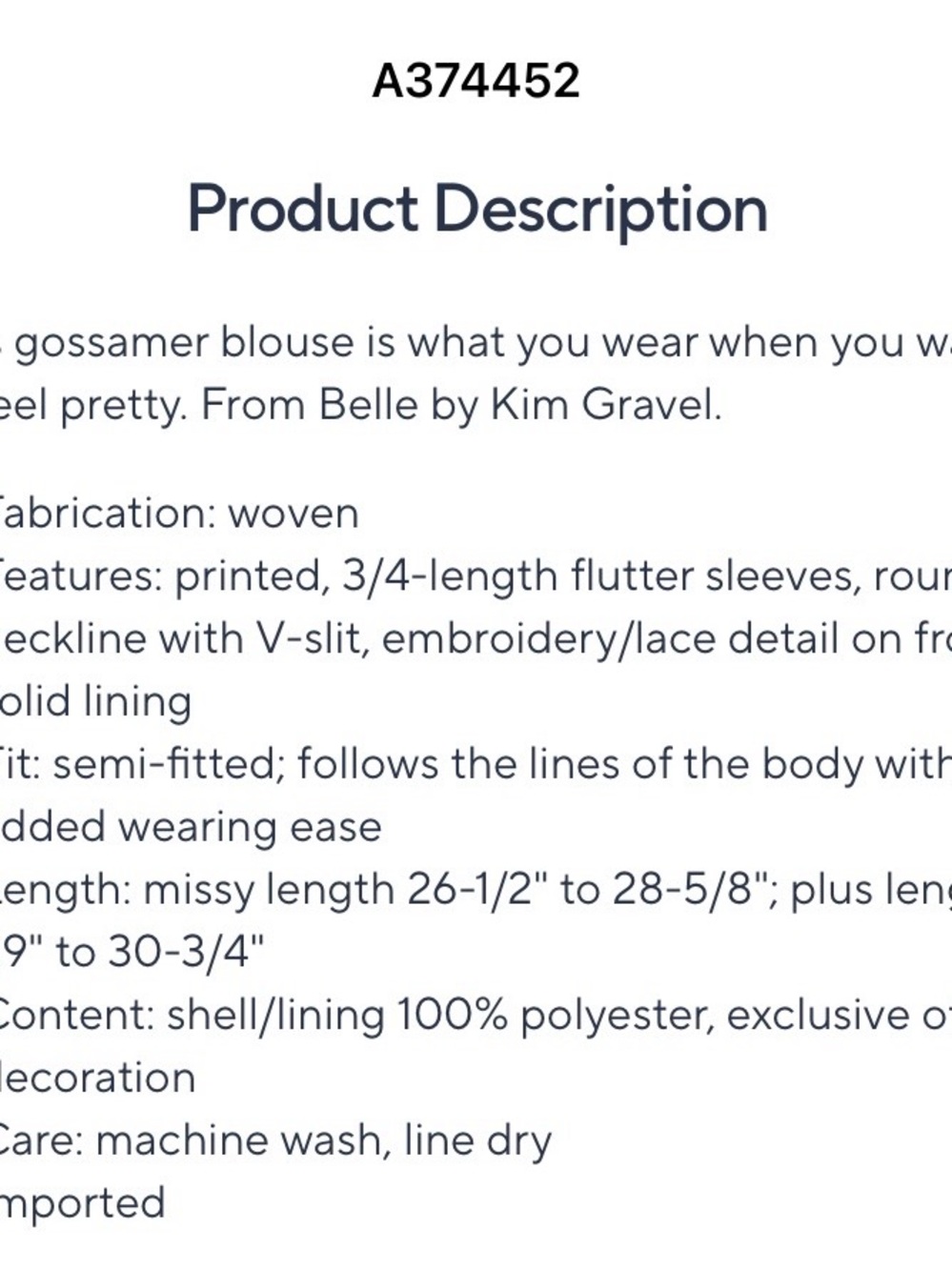 Belle by Kim Gravel floral medallion blouse - Picture 13 of 13